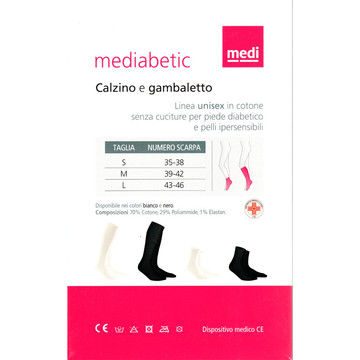 medi mediabetic calzino corto per piede diabetico