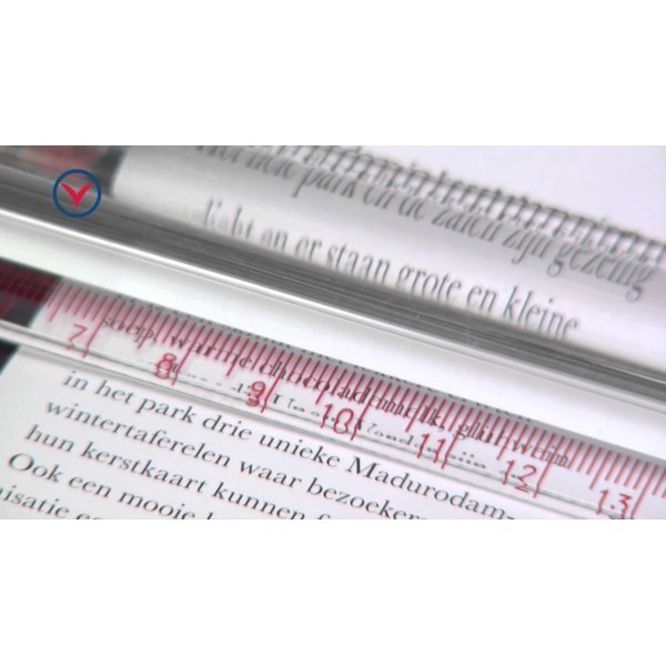 Righello Con Lente D'ingrandimento 2X In Acrilico - Cursore Scorrevole, Per Lettura Libri, Mappe, Ideale Anziani E Studenti