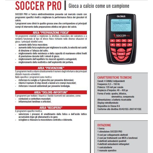 elettrostimolatore soccer pro - linea sport