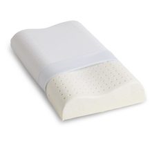 Cuscino Memory Lavabile Cervicale DOPPIA ONDA, 100% Viscolattice Memory,  con federa in tessuto con cerniera, Bianco - CASA TESSILE