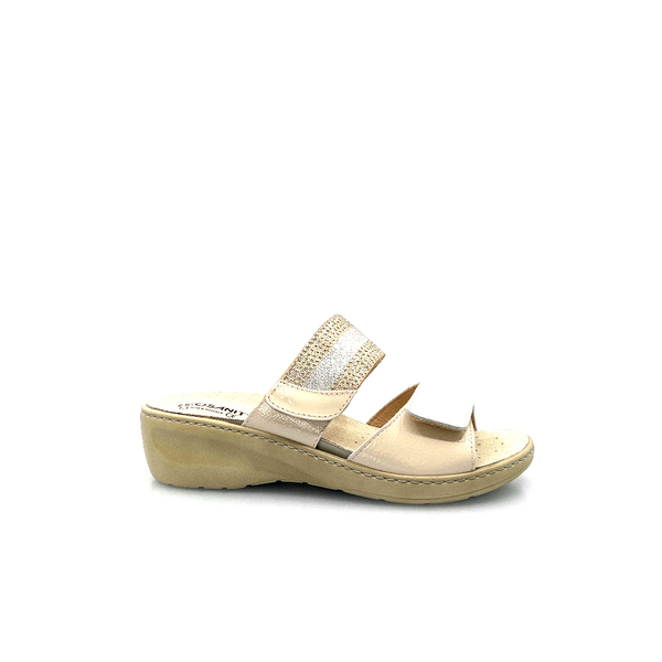 Ciabatte Donna GRUNLAND DIDA CE0462 - Argento, Plantare Estraibile, Pelle