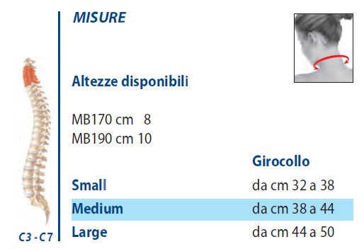 tabella misure Mb170/190